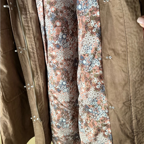 NWT | ANTHROPOLOGIE Avec Les Fillies Floral Toggle-Cotton Rain Anorak Trench - Picture 12 of 14
